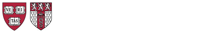 Harvard University Health Services shield and logo with white text