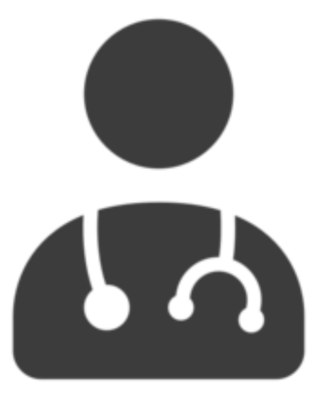 Silhouette icon of a medical professional