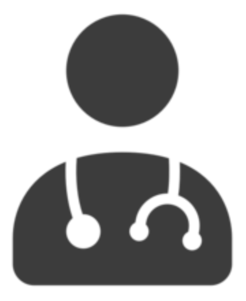 Silhouette icon of a medical professional